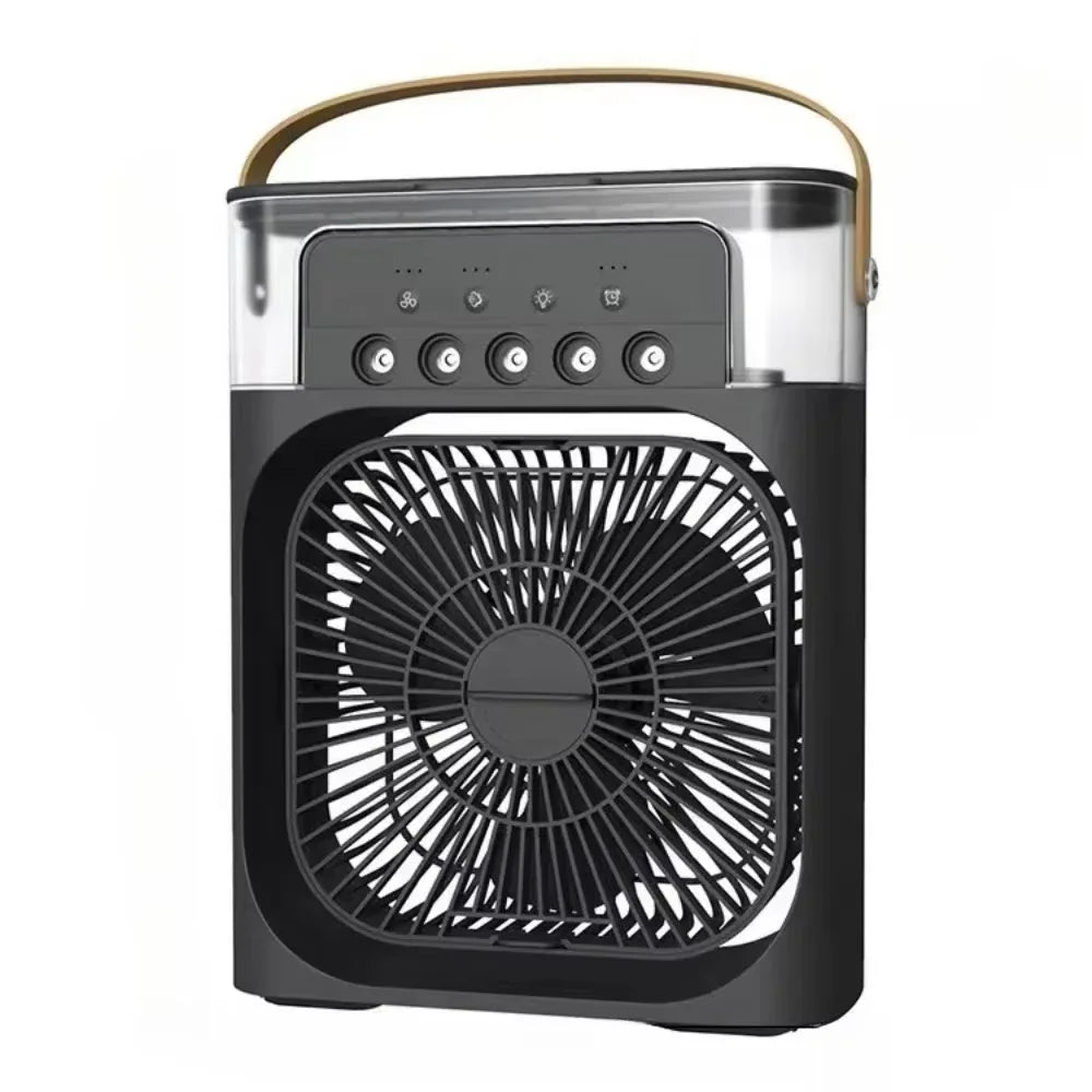 Auronix Mini Air Cooler | 3-in-1 Fan with LED & Humidifier | USB | 600ml Tank