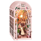 SoleCaffè DIY Book Nook | Miniature Coffee House 3D Wood Kit | With LED Lighting | Creative Bookshelf Diorama & Gift Idea