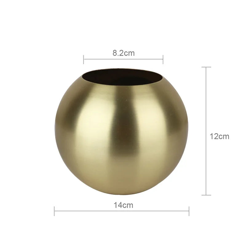 Stainless Steel Vase in Nordic Style Desktop Flower Pot BeFlower Pots Gold Black Rose Gold Classic Home Decoration