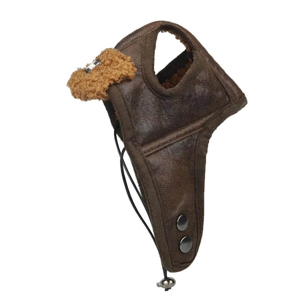 Winter pilot cap for pets warm and comfortable