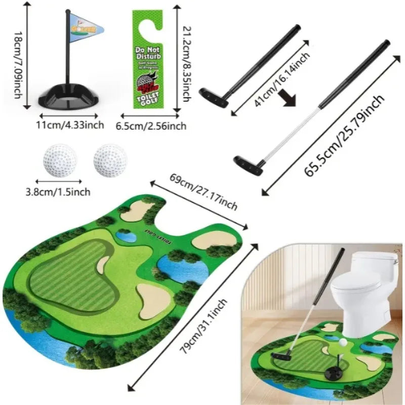 Toilet Golf Set | Funny Mini Golf Game for the Bathroom | Perfect Gift for Men | Golfinity