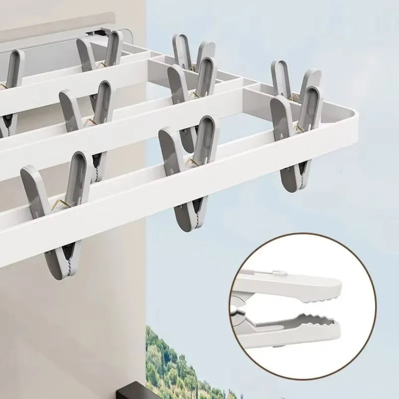 Wall-Mounted Folding Dryer AeroFold | Space-Saving Clothes Dryer & Towel Holder | Windproof & Load-Bearing | Foldable