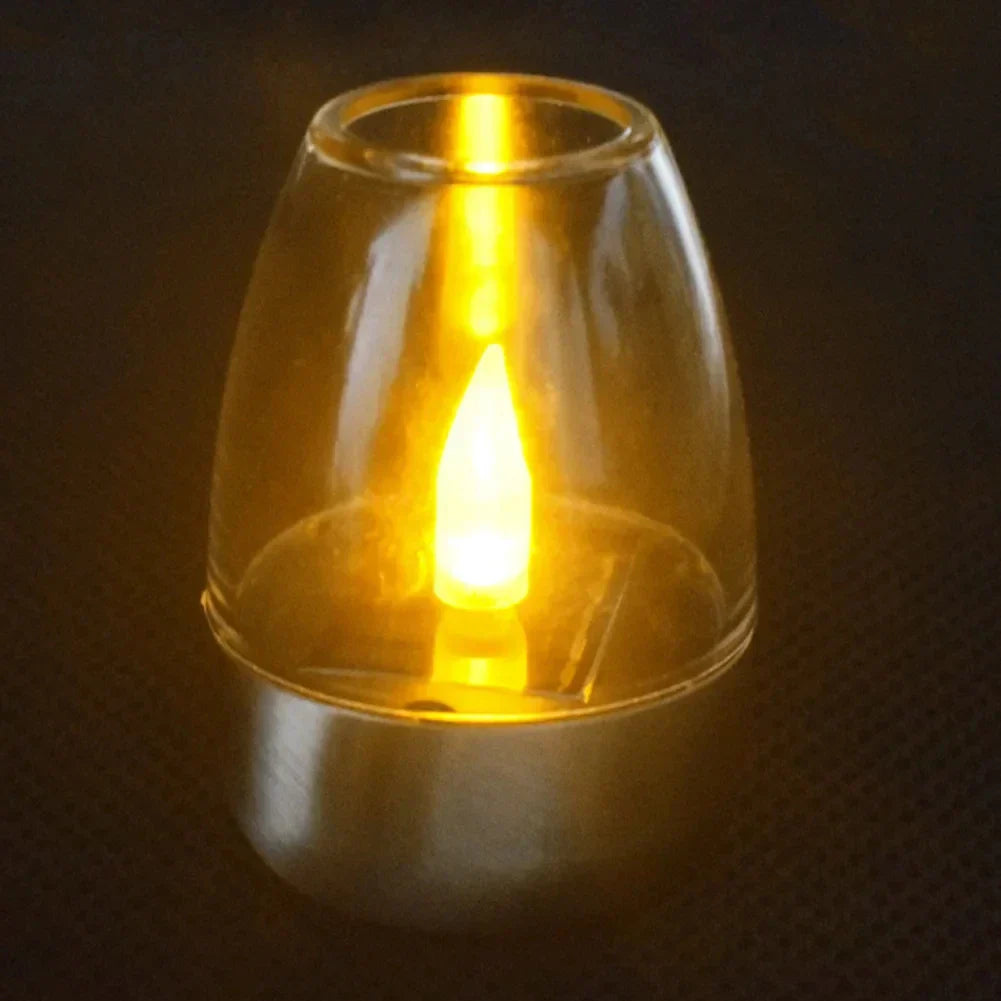 LumaGlow Solar Candles | Stainless Steel & Wireless | Warm White Light for Garden & Terrace