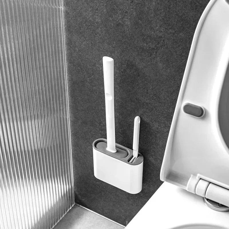 FlexiClean Silicone Toilet Brush Set