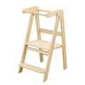 Modern Design Foldable Step Stool Kids Wooden Kitchen Tower - Safe and Versatile Helper for Kids