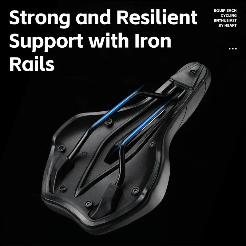 Shockproof Bike Saddle - Comfortable Bike Seat with Non-Slip Leather Cushion for Mountain Bikes and Road Bikes