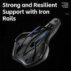 Shockproof Bike Saddle - Comfortable Bike Seat with Non-Slip Leather Cushion for Mountain Bikes and Road Bikes