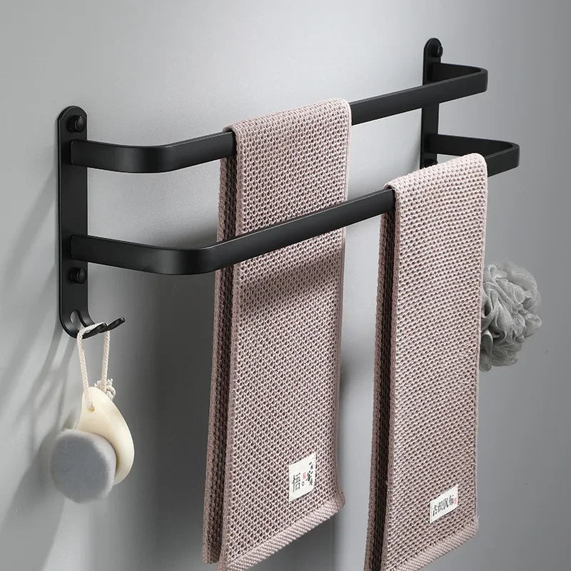 Fester Towel Holder - Black Aluminum | Screw Mount