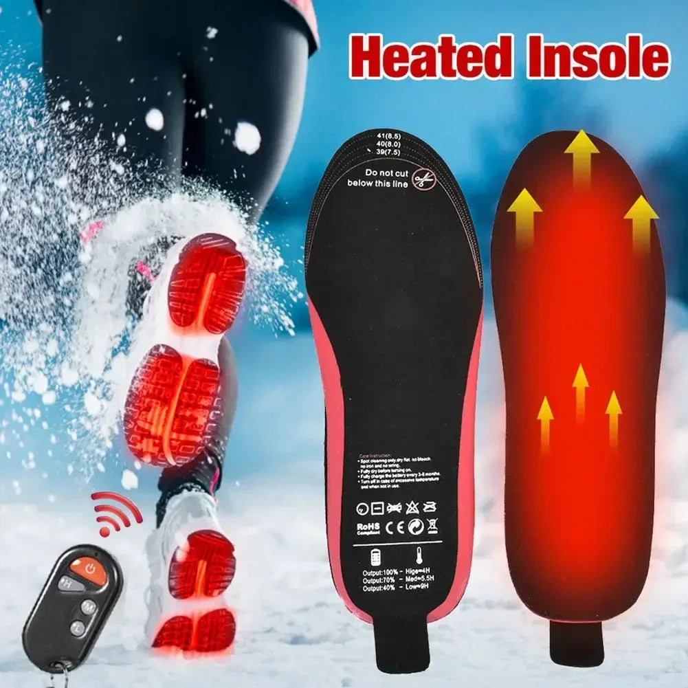 Rechargeable Heated Insoles WarmStep Pro | Rechargeable with Remote Control | 3 Heat Levels | Trim-to-Fit | Electric Foot Warmers for Winter & Outdoor