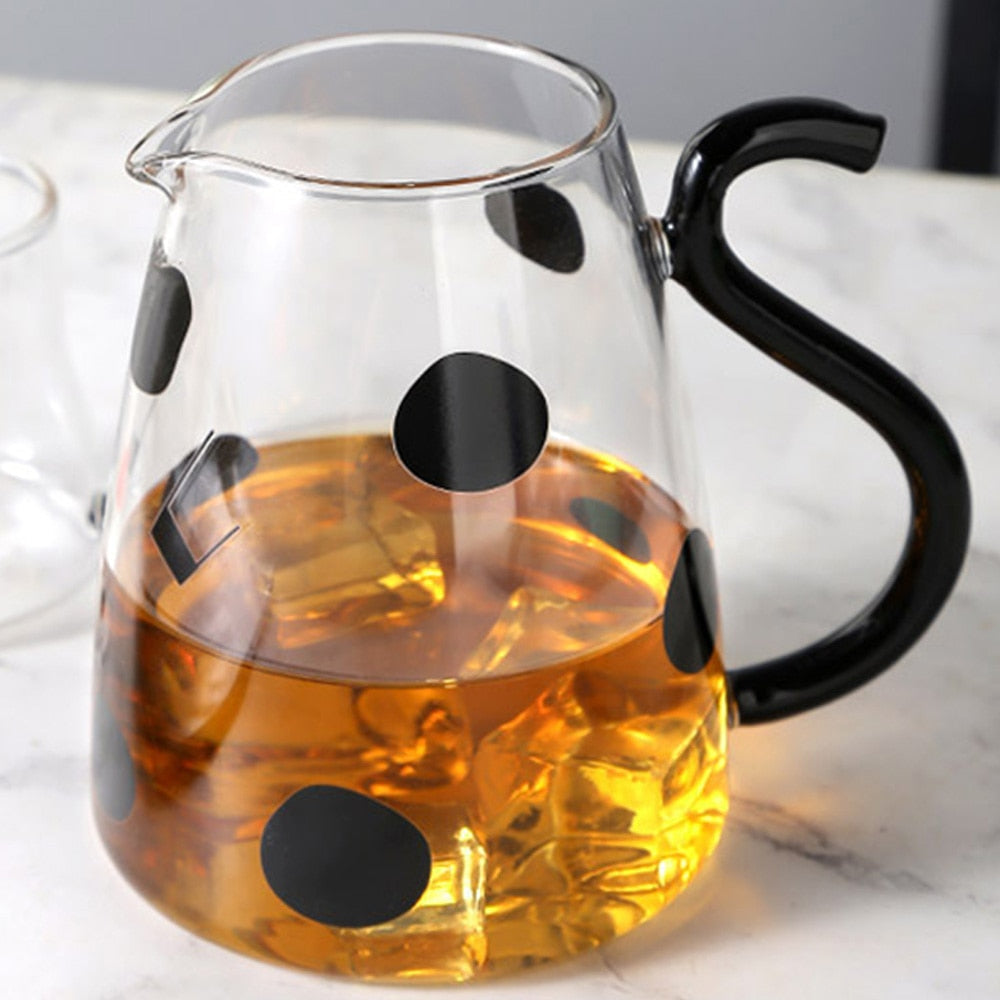 Cute cow glass jug with cup