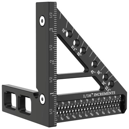 Precision 3D Woodworking Ruler – 45° & 90° Multi-Angle Measuring Tool