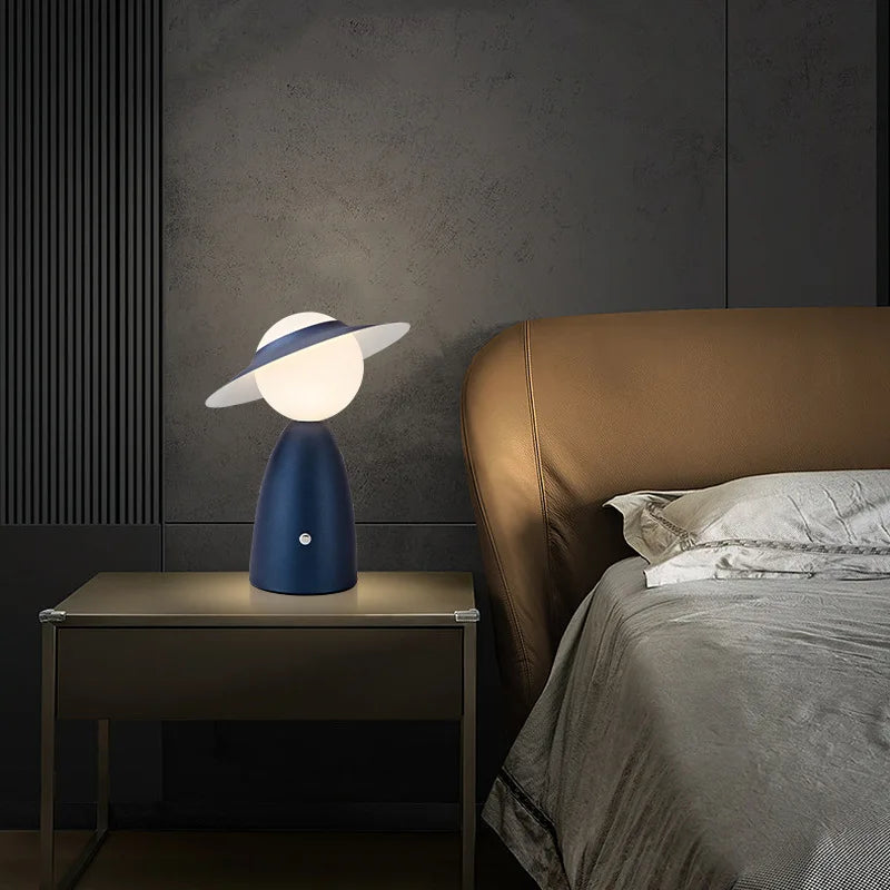 Battery Table Lamp Man with Hat