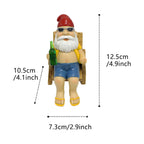 Sunbathing Gnome Statue made of Resin with Lounger for Garden Decoration