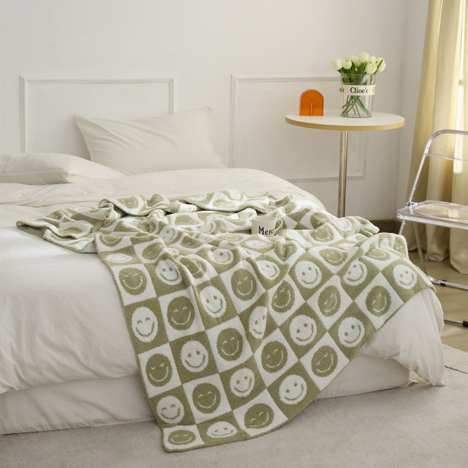 Smiley Checkered Blanket