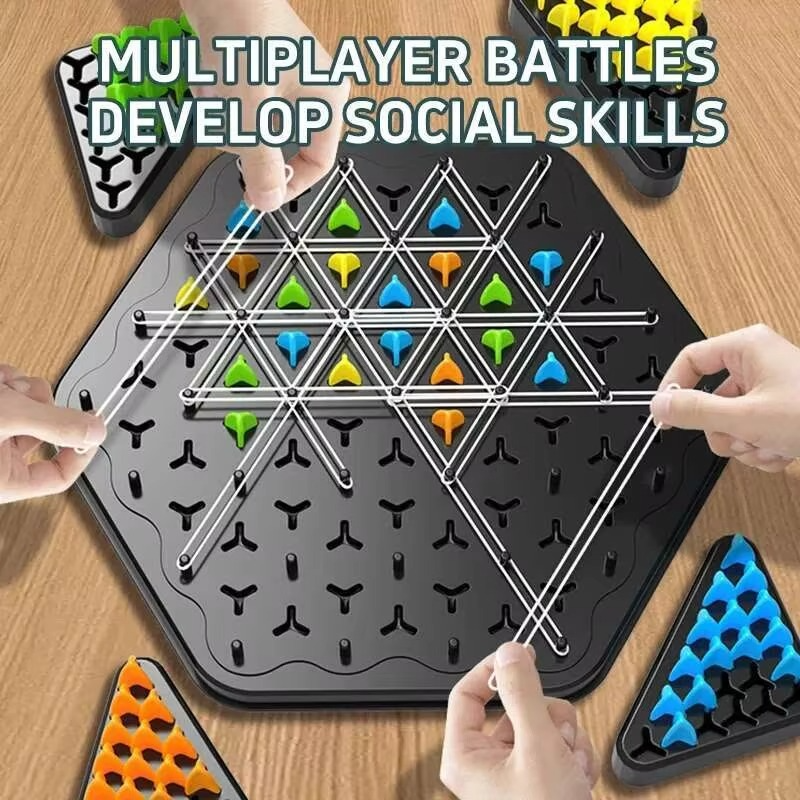 Chain Triangle Chess Duel Strategy Board Game for Kids and Adults