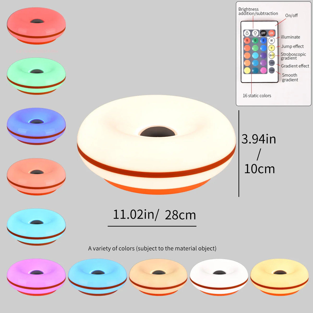 Table lamp Luminoro Bauhaus | USB & Touch | RGB 16 colors with remote control | Ambient light for living & bedroom