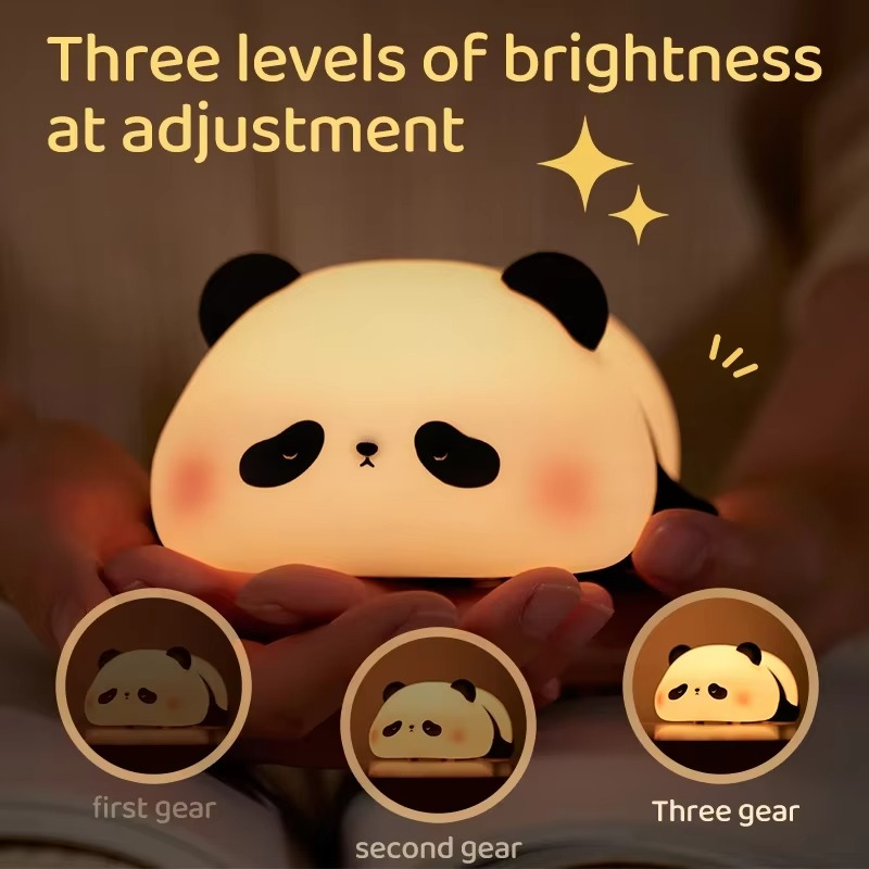 Panda Touch-Activated Silicone LED Nightlight – USB Rechargeable, Syncable Soft Glow Lamp