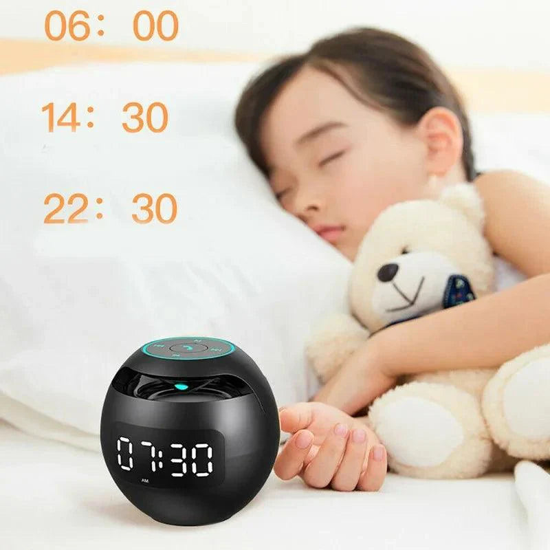 Ball Speaker Alarm Clock | Bluetooth 5.0 | LED Night Light | 2200 mAh Battery