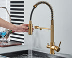 Sandsberg Black Filter Kitchen Faucet with Dual Outlet – Mixing Tap with Water Filter for Kitchens, Water Treatment and Cleaning