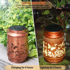 Luminara SolFlair Solar Lantern | Retro Design with Butterfly Motif | IP65 Waterproof | Warm Light for Garden & Balcony