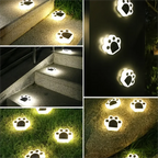 Glowing Paw LED Solar Pathway Outdoor Lights