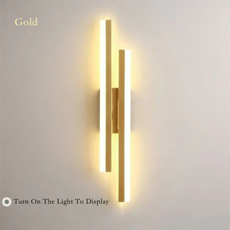 Modern LED Wall Lamp: Black/Gold Acrylic Room Decoration Light