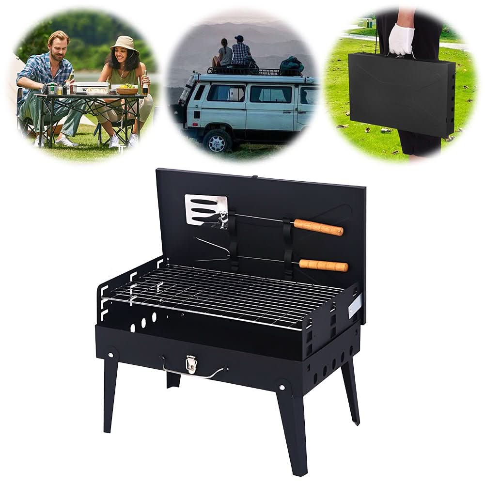 Foldable steel garden barbecue for camping & garden