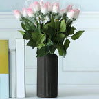 LineaForm Modern Ceramic Vase – Artistic Stripes Decoration