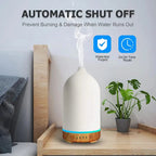 Aromisca Ceramic Aroma Diffuser | 100 ml Ultrasonic Air Humidifier | 7 LED Colors & Timer | Handcrafted Design