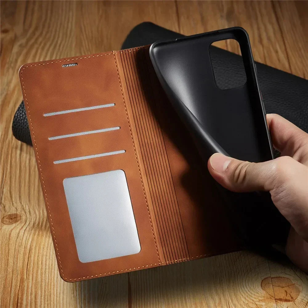 Samsung Case: Magnetic Leather Bag for Stylish Protection