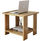 Solid Wooden Nightstand with Two Layers in Modern Design