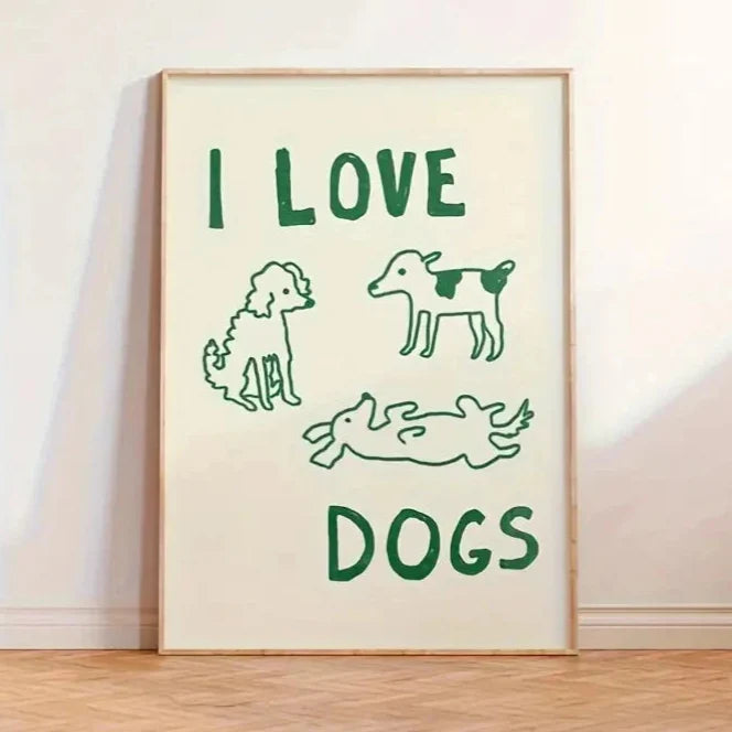 I Love Dogs Wall Art