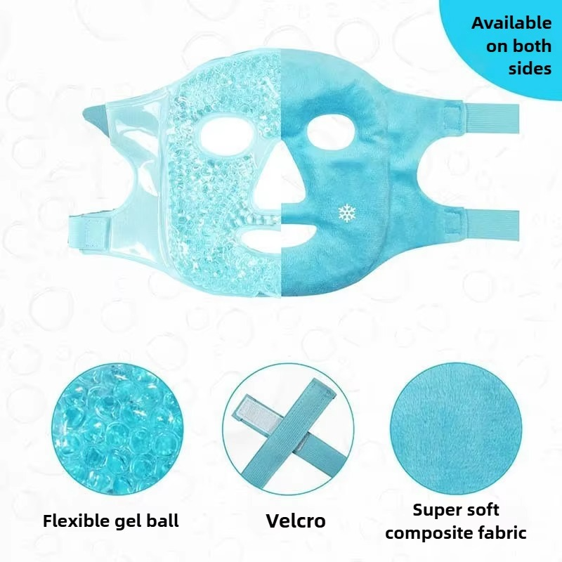 Cold and Hot Therapy Full Face Gel Bead Mask with Eye Compress