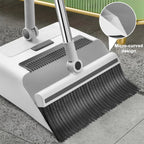 Cleanuvo 3-in-1 broom set | Broom with floor brush & stand-up scoop | Extra long handle & hair-repellent | Household cleaning set