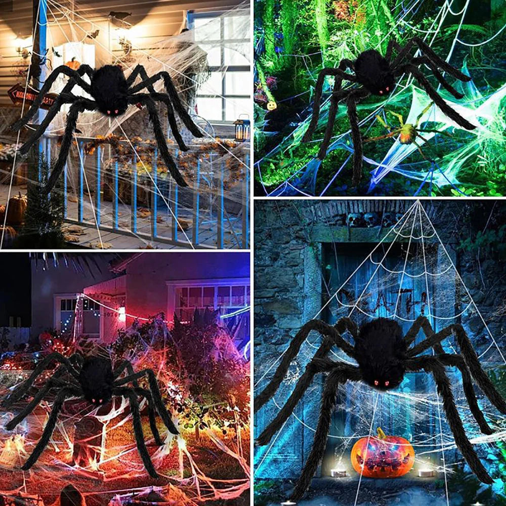 CreepyWeb XXL Spider Web | Triangular | 5 m | Fluffy Halloween Decoration for Garden & Home