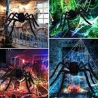 CreepyWeb XXL Spider Web | Triangular | 5 m | Fluffy Halloween Decoration for Garden & Home