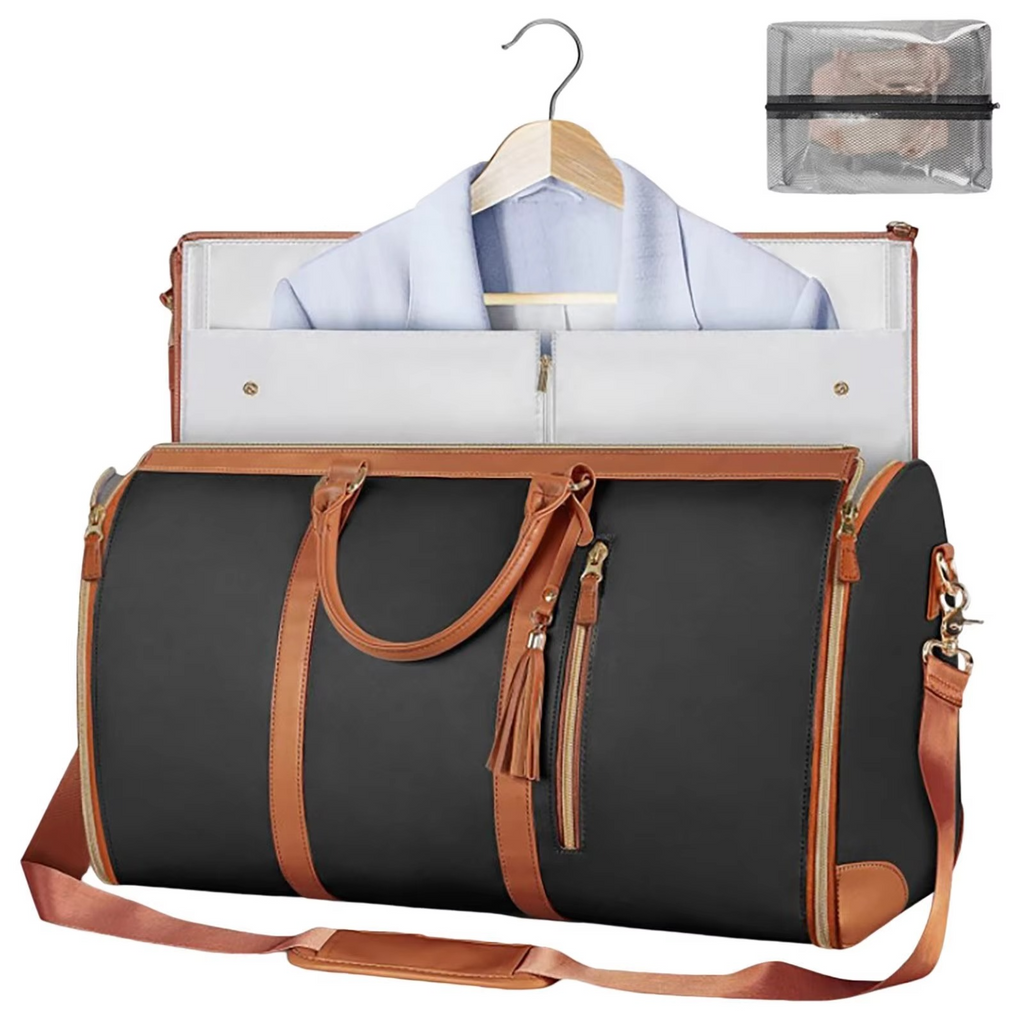 Large-Capacity Foldable Women's Garment Travel Bag with Hanging Suit Compartment