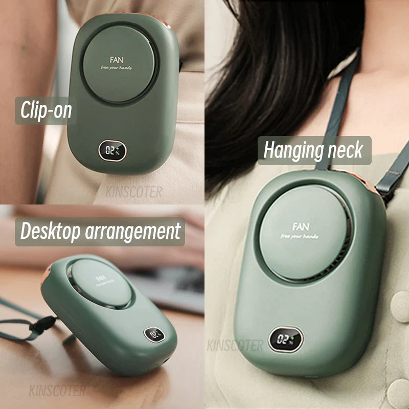 VENTIWISE Mini Fan | 3-Speed Turbo | LED Display & Battery 2000 mAh | Compact & Rechargeable