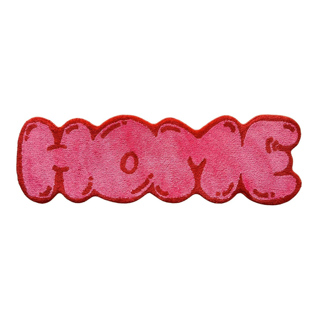 Pink Tufted "HOME" Balloon Font Rug