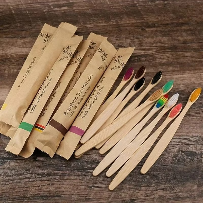 Eco-Friendly Bamboo Toothbrush Set – 10 Pack Soft Bristle Brushes for Adults