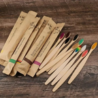 Eco-Friendly Bamboo Toothbrush Set – 10 Pack Soft Bristle Brushes for Adults
