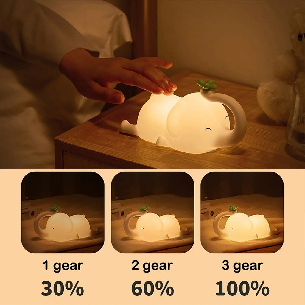 LumiDum LED Night Light | Soft Silicone | 3 Brightness Levels | Portable & Rechargeable | 17.7 × 9.1 cm