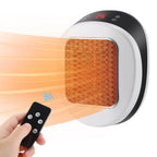 ThermoLux Mini Wall Heater 600W | Compact Electric Heater with Remote Control | Wall Socket Heater with Thermostat & Timer | Quick Heat in 3 Seconds