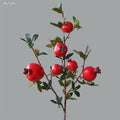 6-Piece Artificial Pomegranate Fruit Branch with Leaves