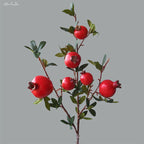 6-Piece Artificial Pomegranate Fruit Branch with Leaves