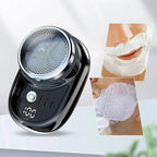 Compact USB shaver for travelling with digital battery display