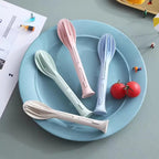 EcoTrek Travel Cutlery | Sustainable & Reusable | With Case | Wheat Straw BPA-free