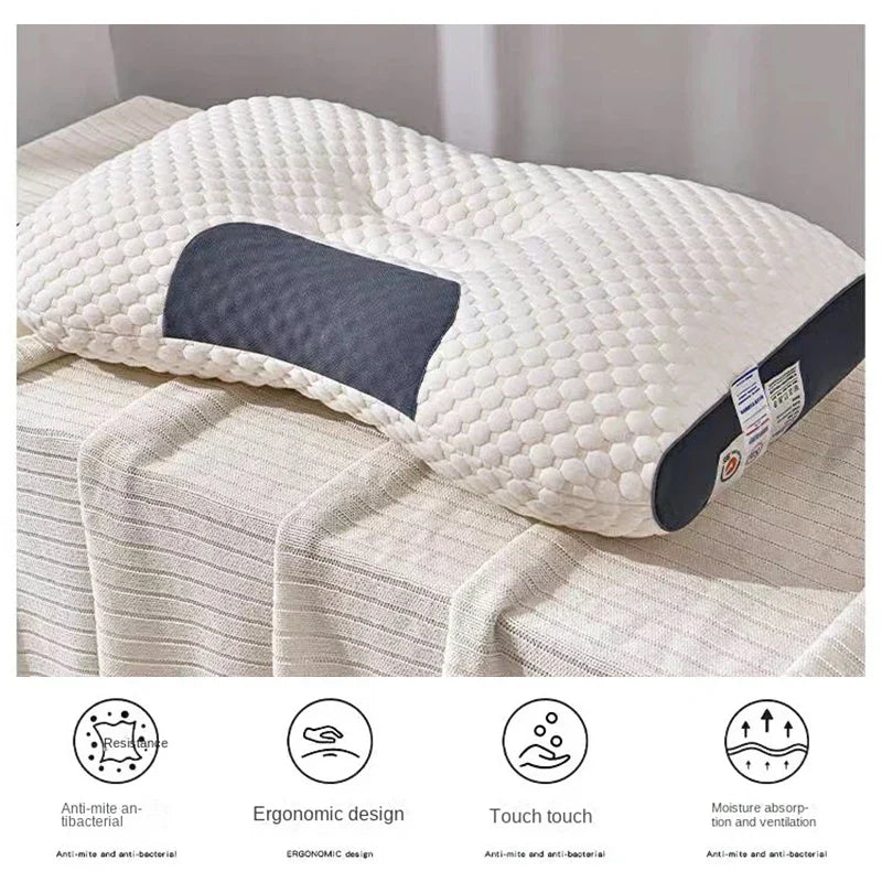 Orthopedic neck pillow with reverse traction for a patient, 48 x 74 cm
