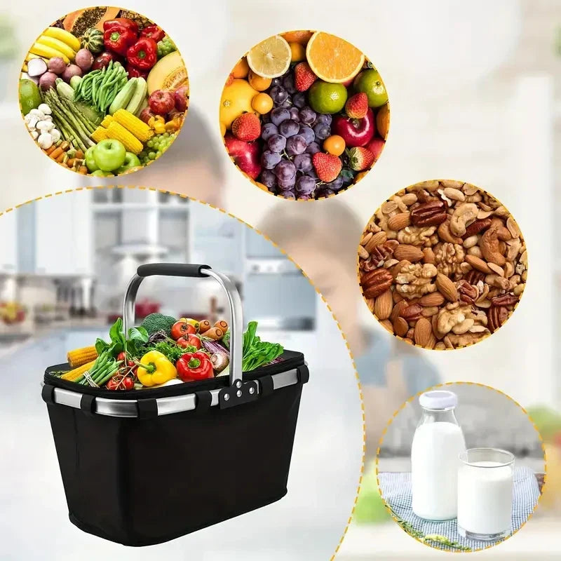 FrostoGo Insulated Basket | Foldable & Lightweight | Keeps Hot & Cold | For Picnic & Travel