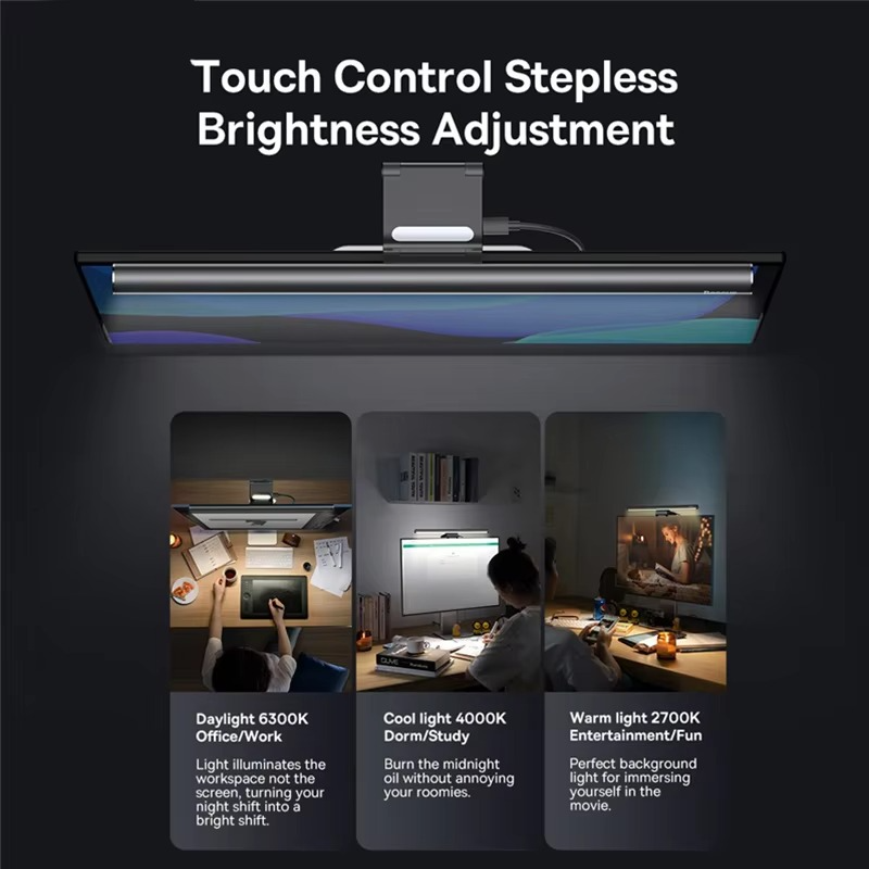 USB-Powered Screen Hanging LED Desk Lamp for Monitors and Laptops